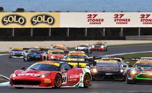 Legendary Australian race driver John Bowe, seen here racing a Ferrari 458, is among the Australian GT supercar field heading for Cromwell's Highlands Motorsport Park for the circuit's inaugural race meeting, 8-10 November this year.